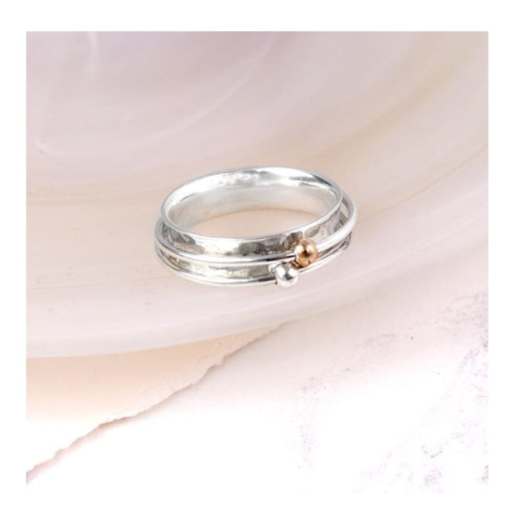 Sterling Silver Spinning Ring With Bead Rings