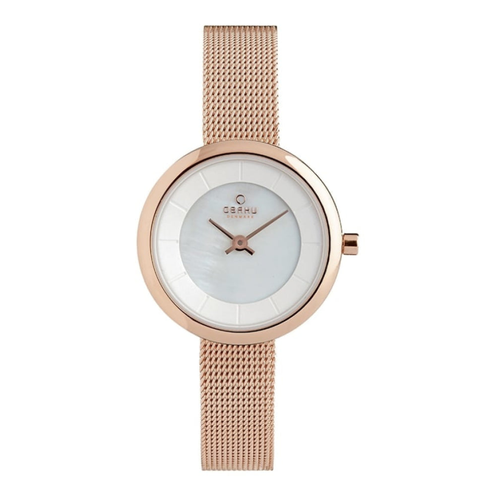 STILLE - ROSE Rose Gold Plated Stainless Steel Mesh Bracelet Watch
