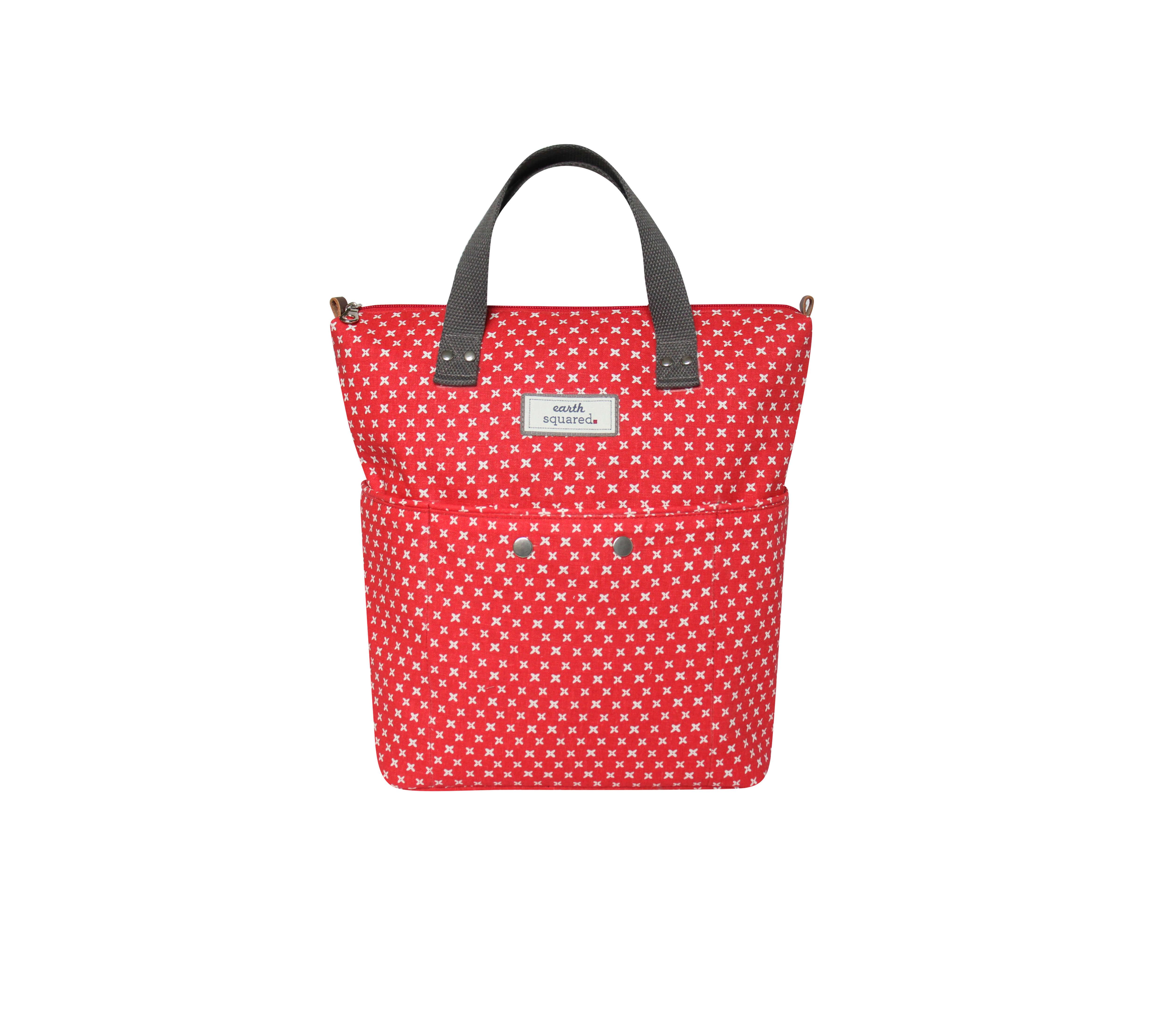 Red/White Spring Linen Backpack