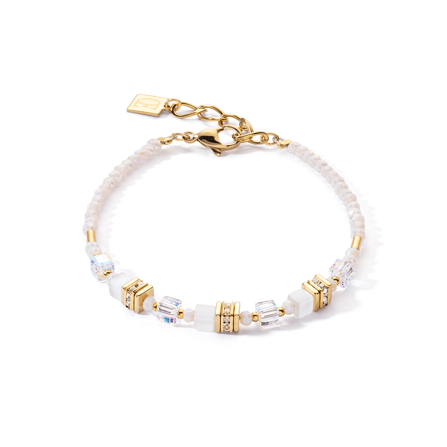 Mini Cubes White Gold Bracelet