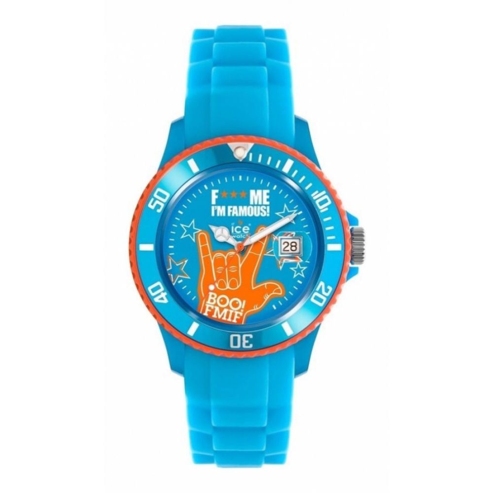Blue & Orange Dial With Blue Rubber Strap Silo Unisex Watch