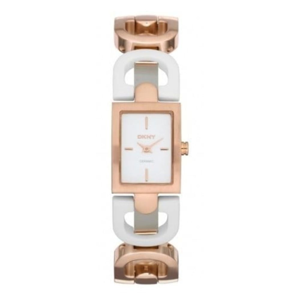 Ladies White Ceramic & Rose Gold Bracelet Watch