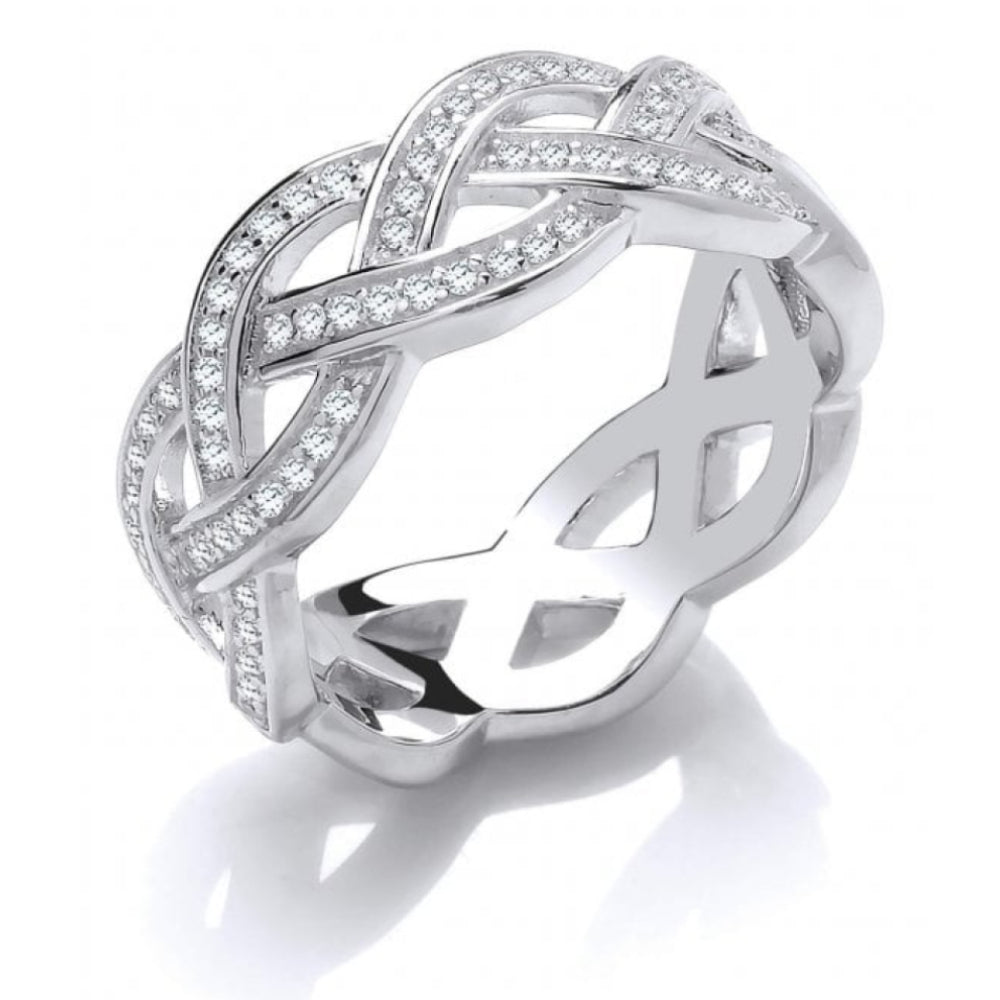 Silver Weave Band Ring Size 7/N