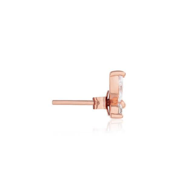 Sparkle Butterfly Marquise Studs Rose Gold