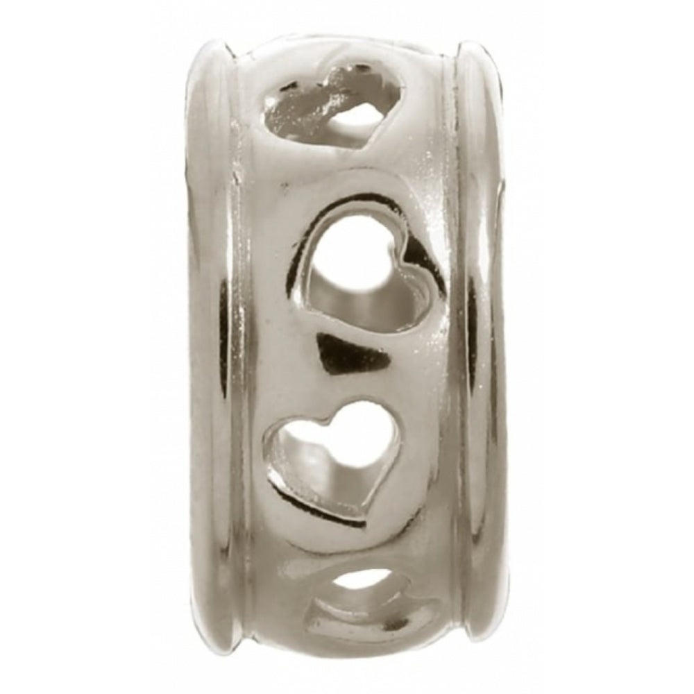 Sterling Silver Heart Cut Circle Charm