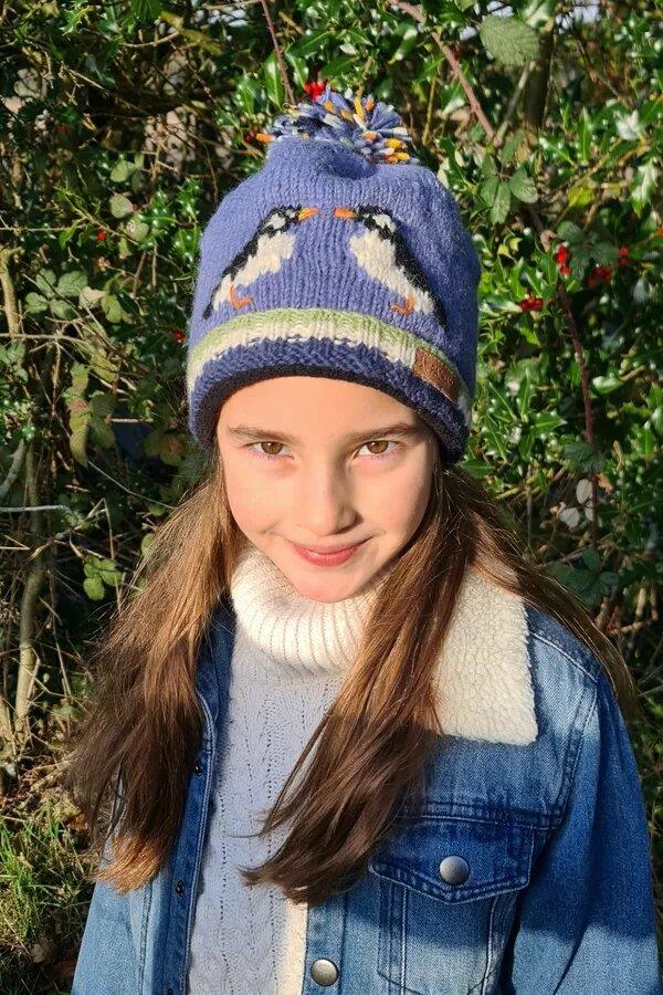 Kids Animal Bobble Hat Puffin