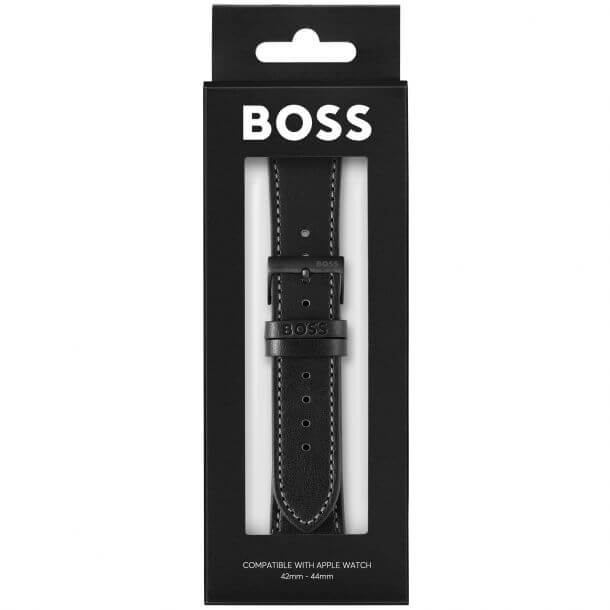 Black Leather Strap For Apple Watch