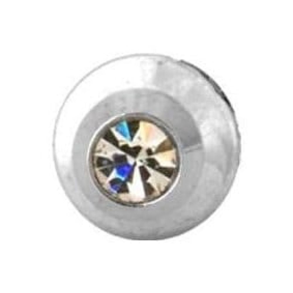 Round Crystal Rhodium Plated Tie Tac