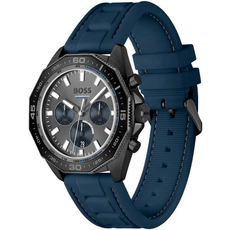 Energy Grey Chronograph Dial Blue Strap Watch