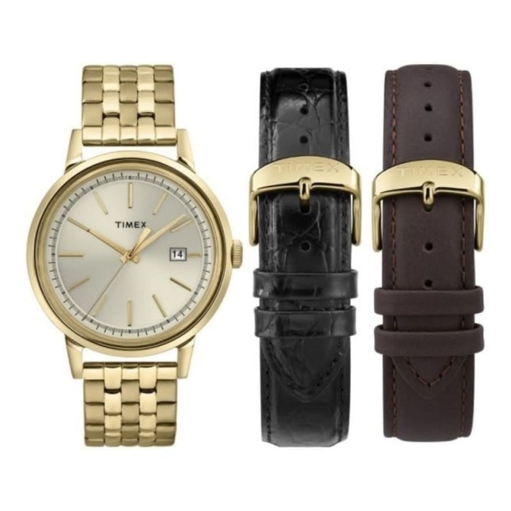 Gents Gold Tone Bracelet Watch Special Edition Set