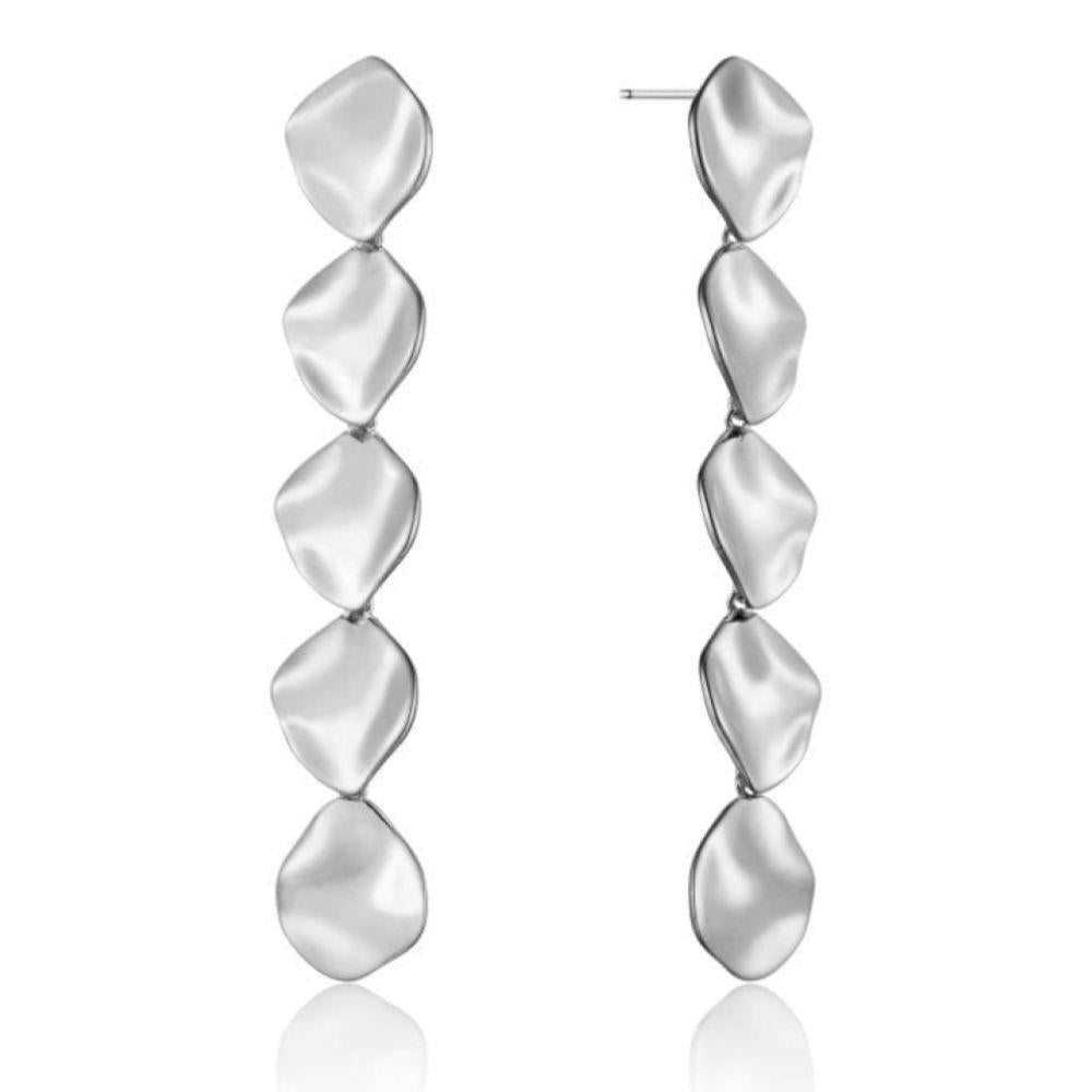 Crush Multiple Discs Rop Earrings Silver