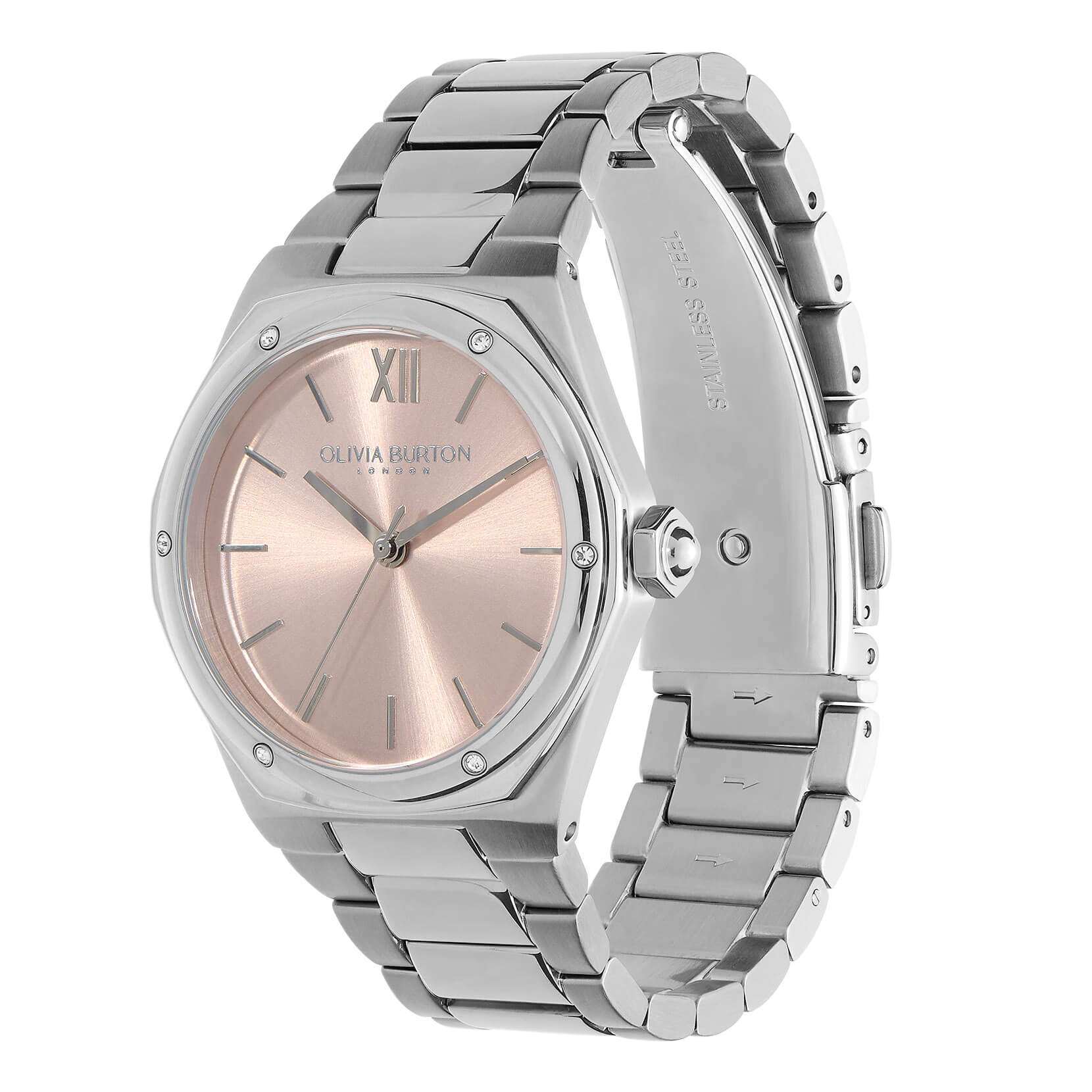 Sports Luxe Hexa Blush & Silver Bracelet Watch
