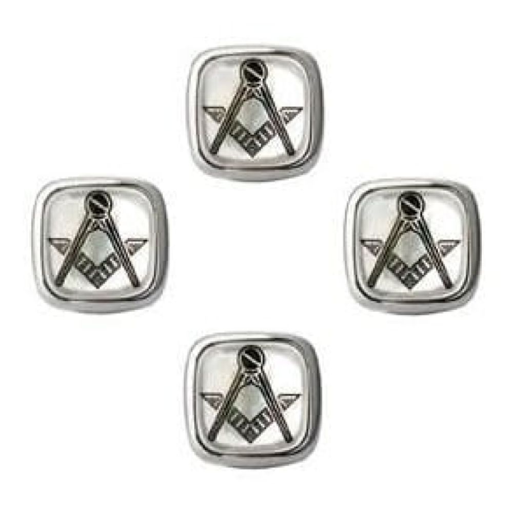 Set of 4 Mother Of Pearl Masonic Dress Studs