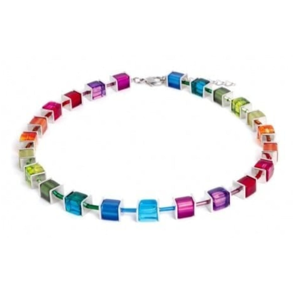 Ladies Cube Acrylic Glass Set Necklace