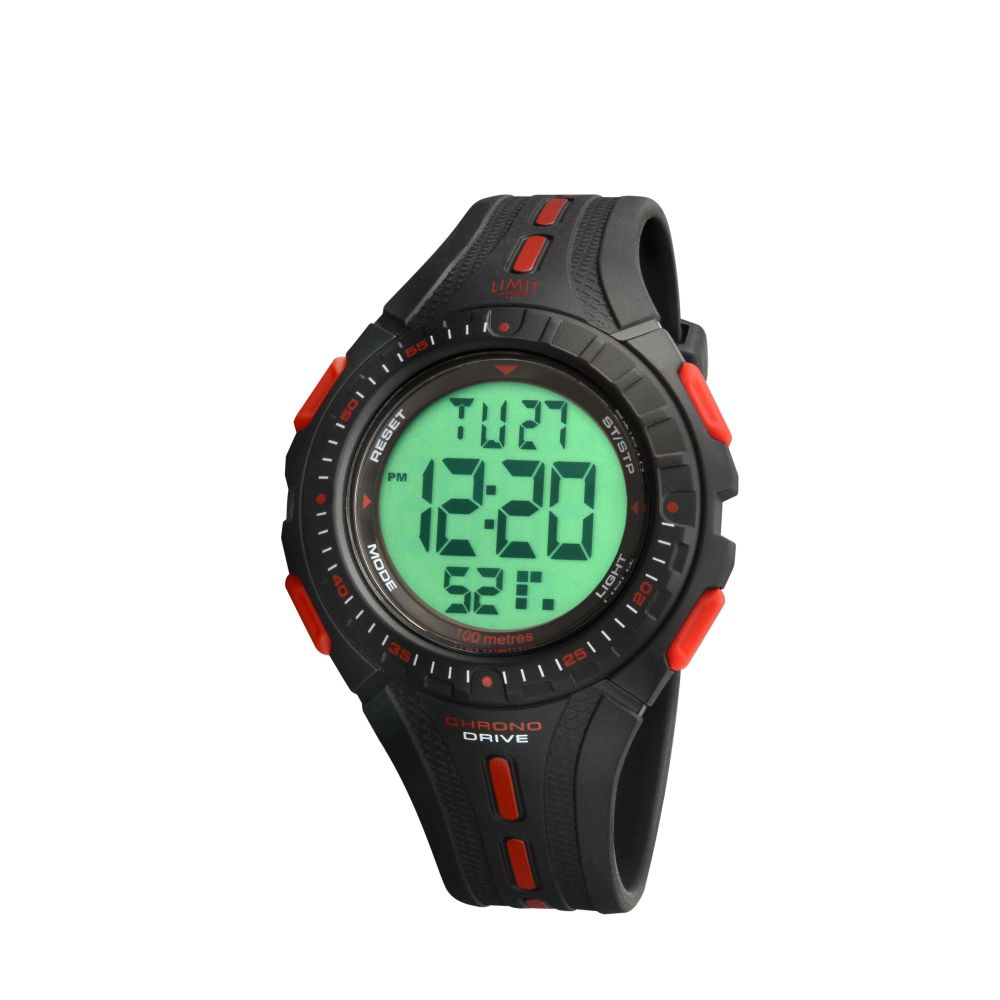 Kids Round Black Plastic Digital Sports Watch
