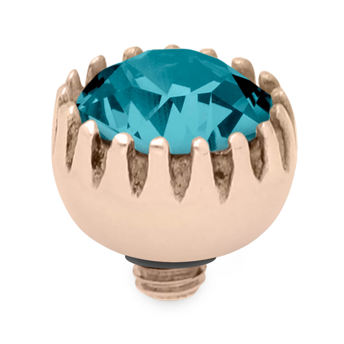 London Small (Rg/P) 8mm Blue Zircon Top