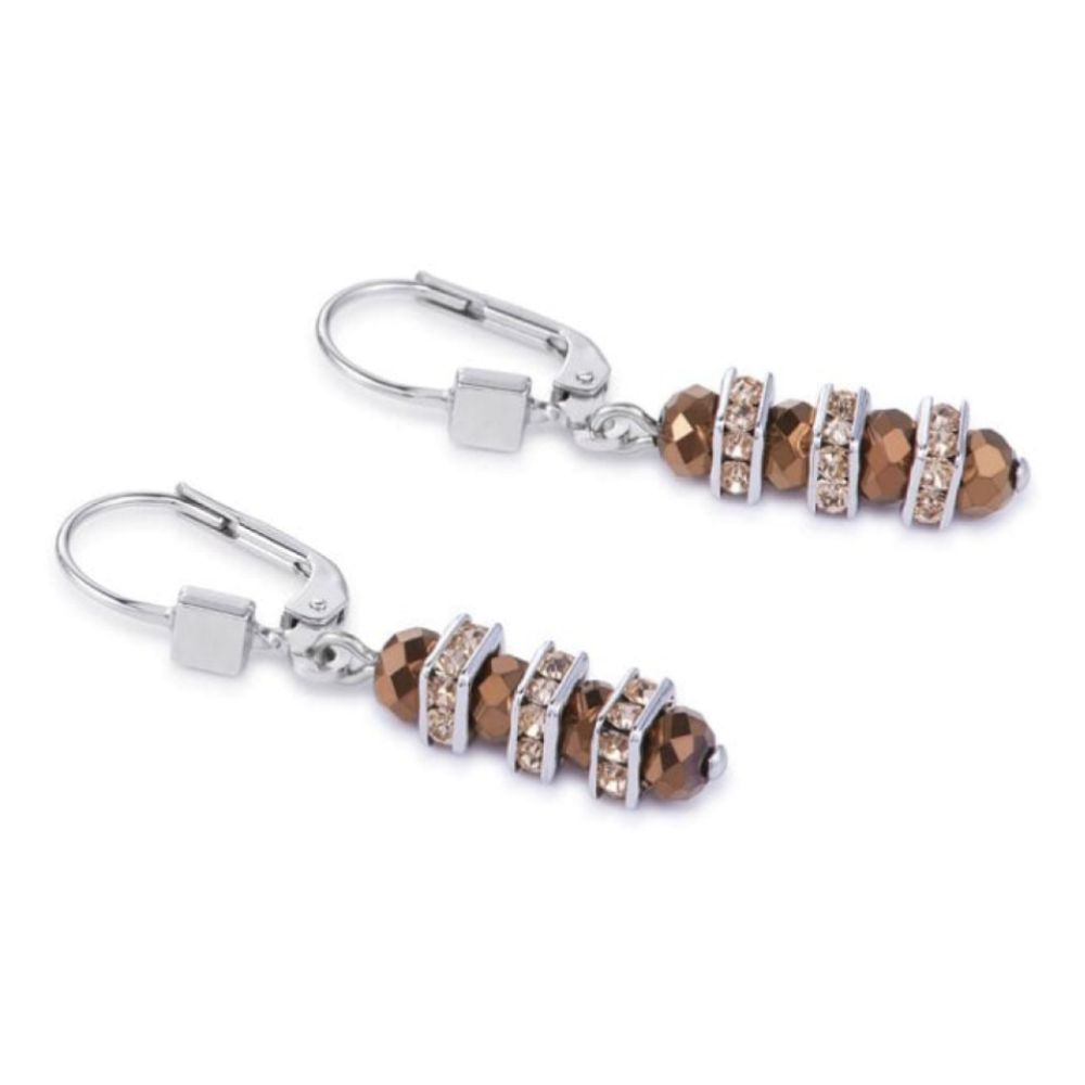 Geo Cube Copper Pierced Earrings