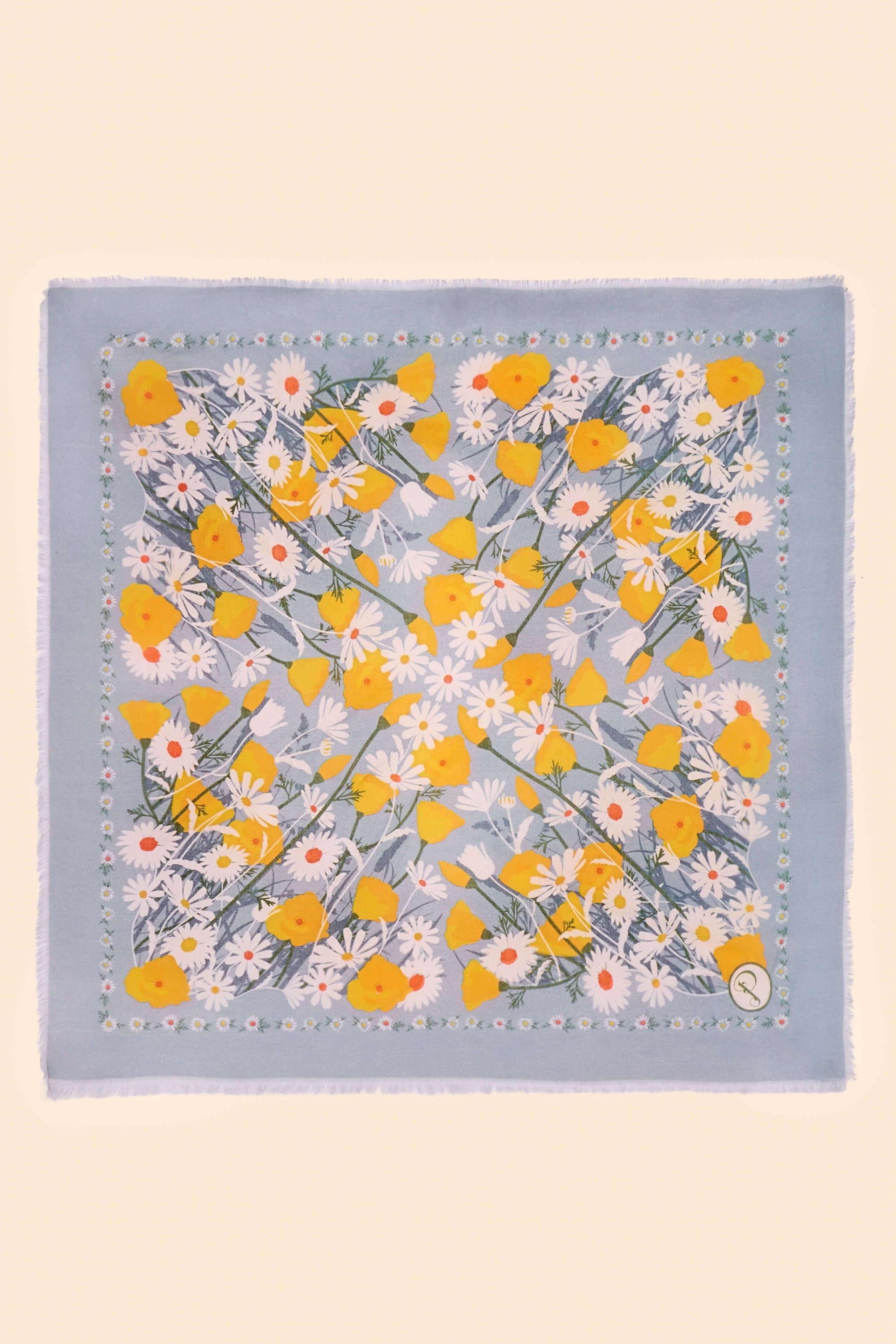Marvelous Meadow Cotton Bandana  - Powder Blue