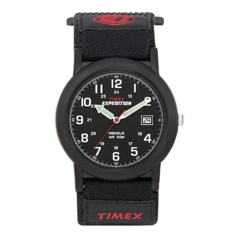 Expedition Gents Black Fabric Black Dial Indiglo Night-light Wristwatch