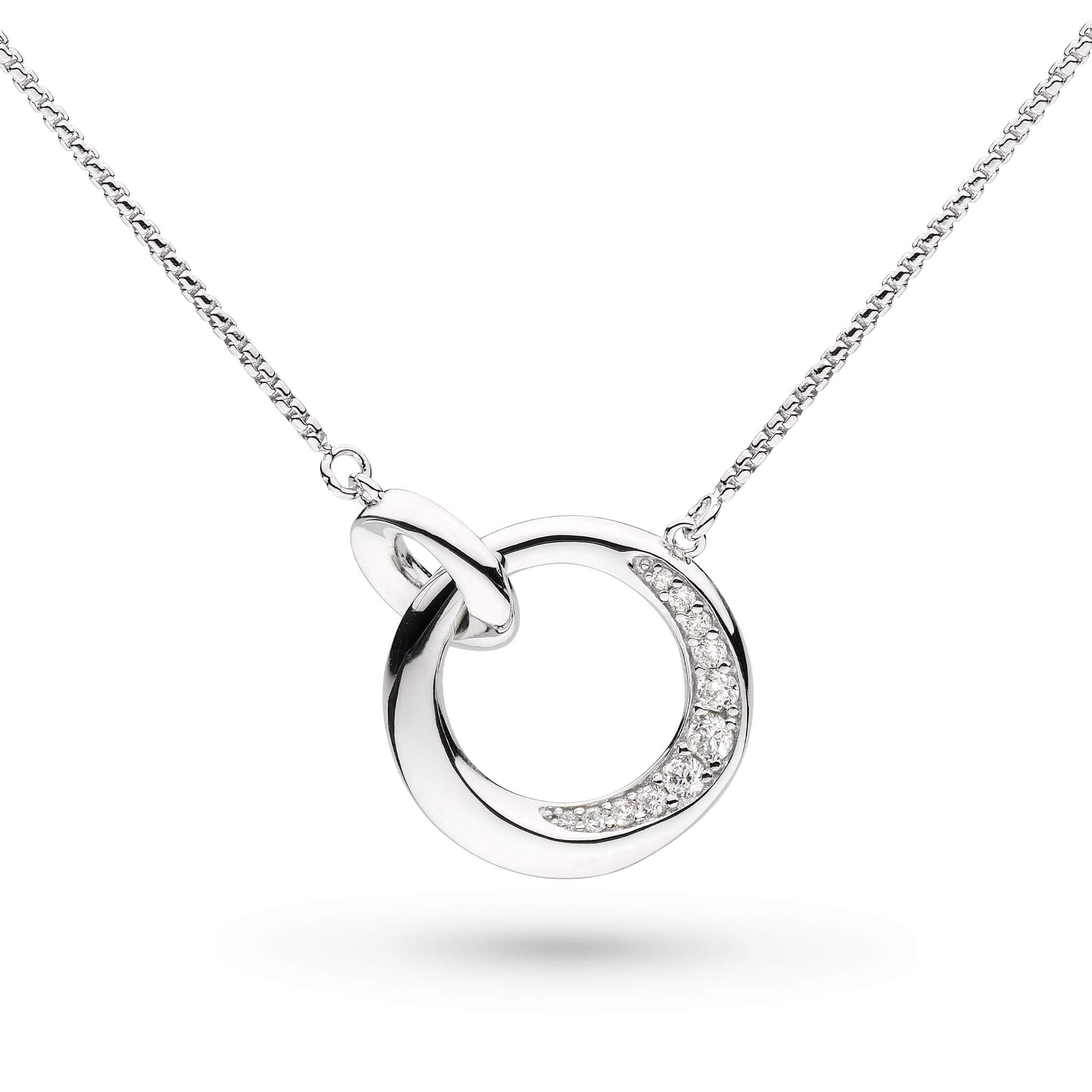 Bevel Cirque Link Pave CZ Necklace