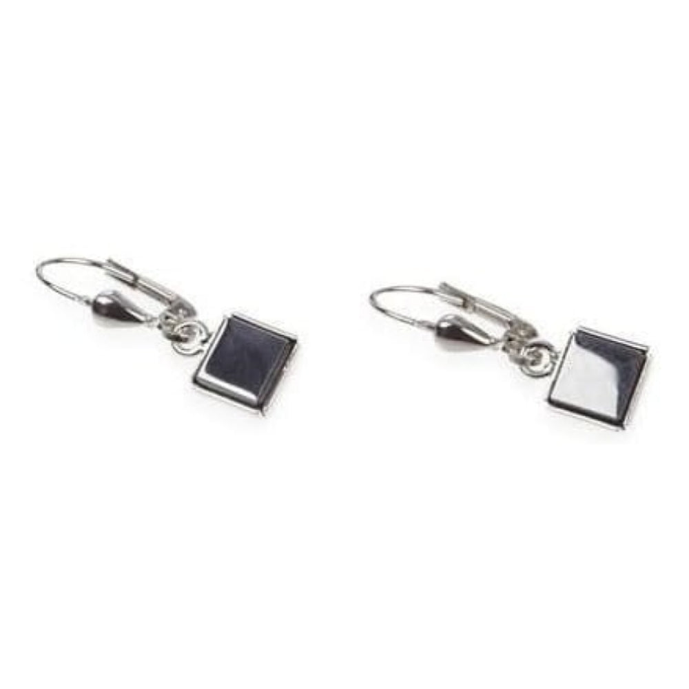 Ladies Haematite Square Earrings