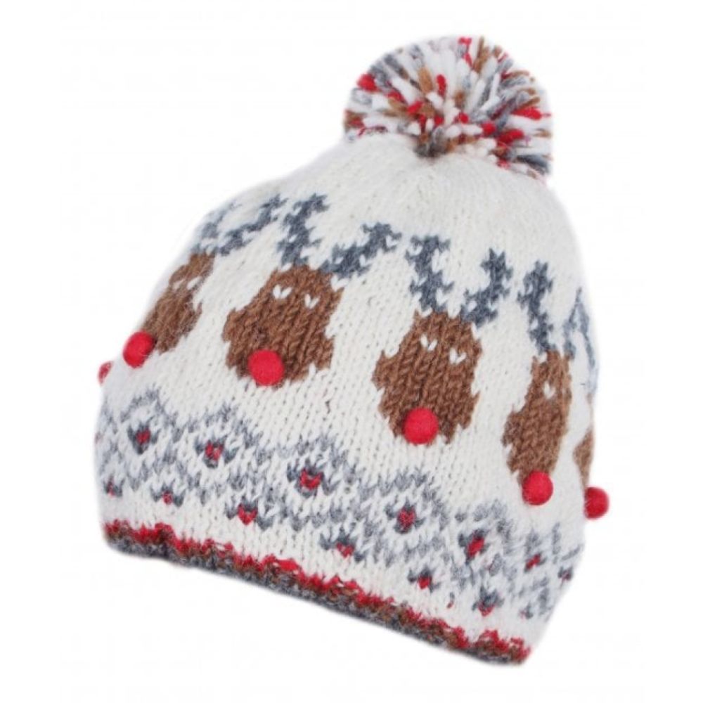 Rudolf Christmas Bobble Beanie