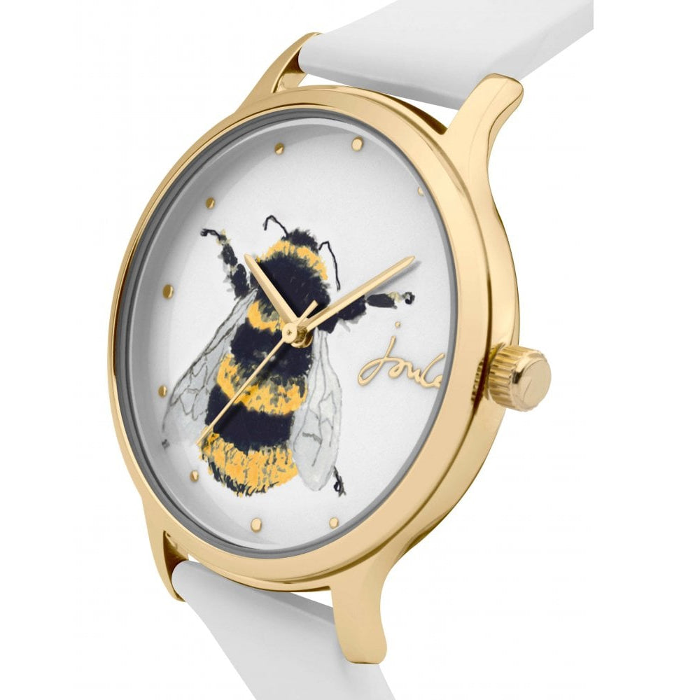 Off White Silicone Strap Off White Dial With Bee Print Ladies Watch