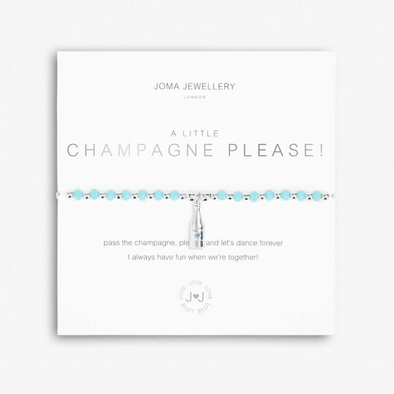 Colour Pop A Little | Champagne Please! | Silver | Bracelet | 17.5cm Stretch