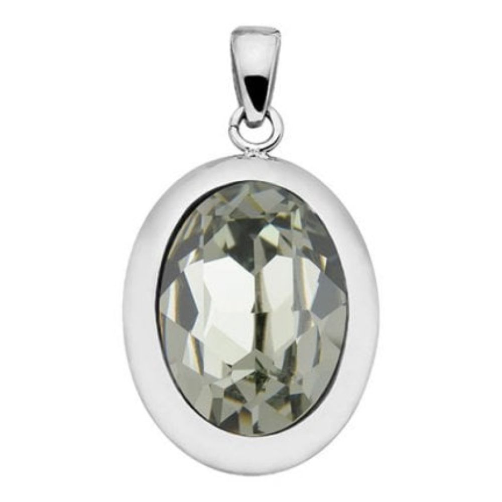 Pendant Tivola Black Diamond Crystal Big Silver