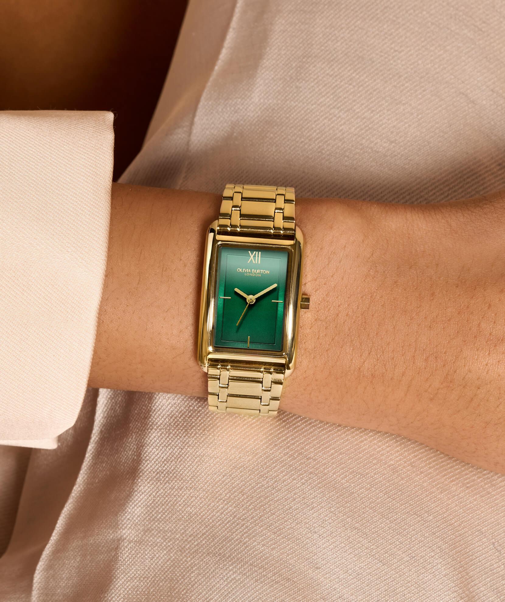 Classic Grove Green Dial & Gold Plated Bracelet Strap Ladies Watch