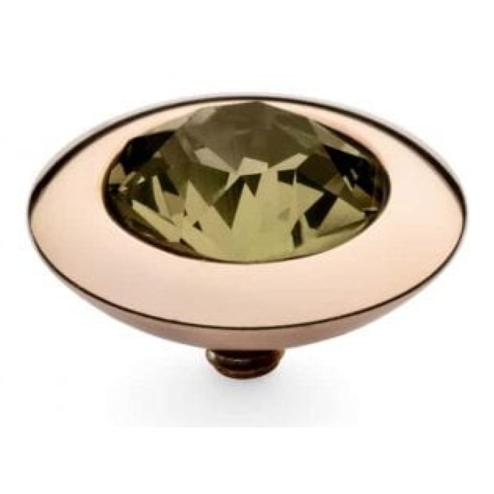 Famosa Rose Gold 13mm Tondo Ring Top Smoky Quartz