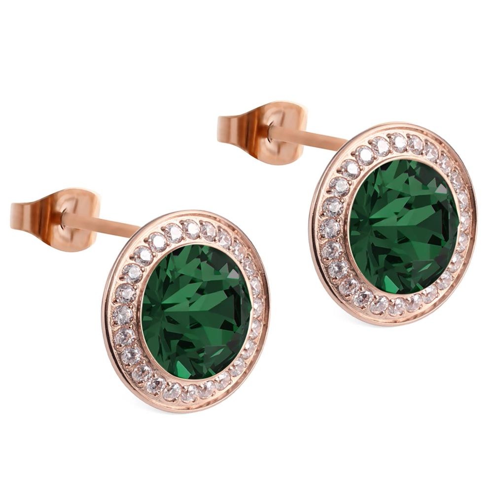 Tondo Deluxe (Rg/P) 13mm Emerald Stud