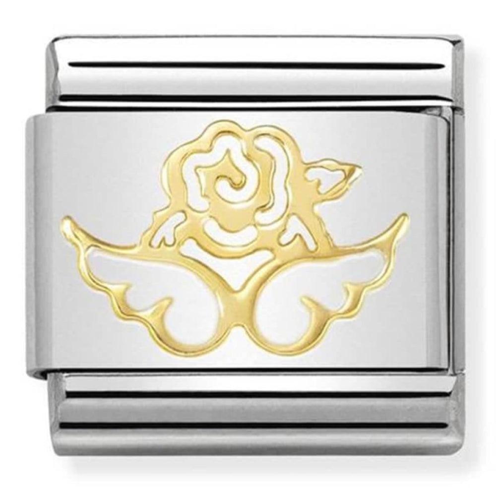 Classic 18k Gold & Stainless Steel Angel Of Nature & Beauty Link