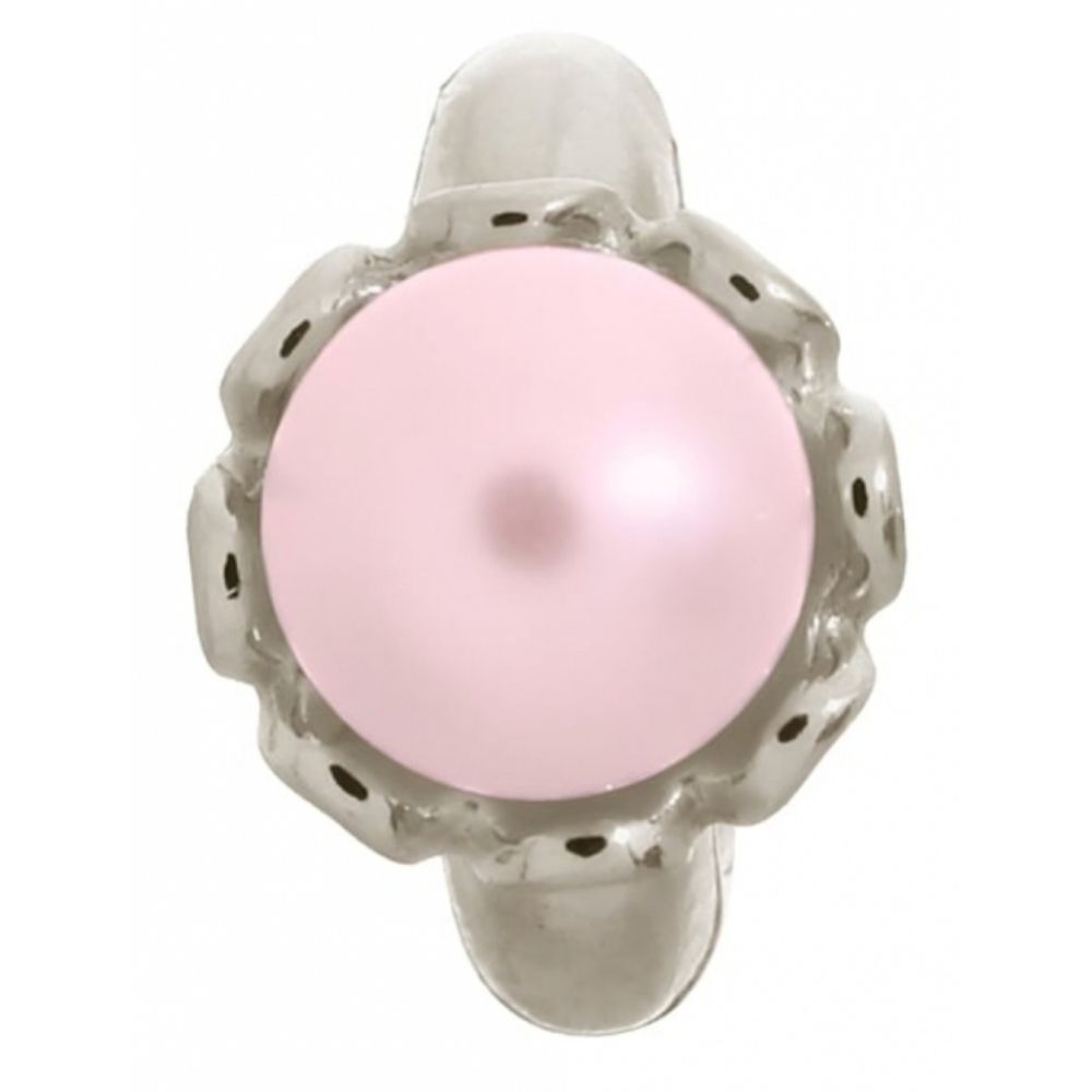 Pink Pearl Flower Sterling Silver Charm