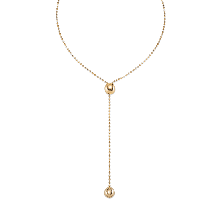 18k Gold Plated Long Necklace With Metal Clad