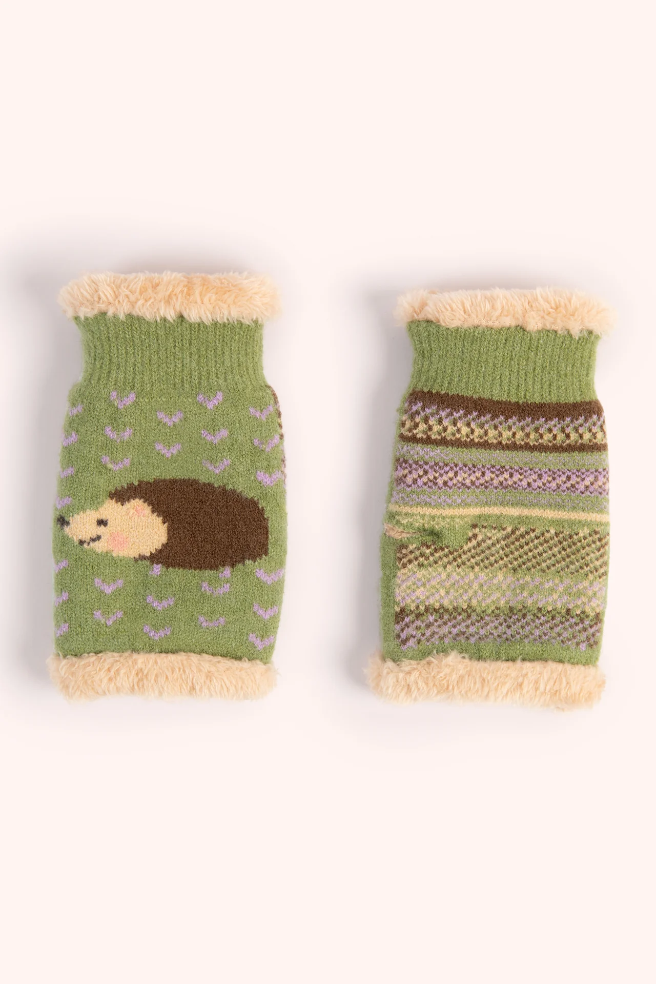 Hedgehog Wrist Warmers In Sage