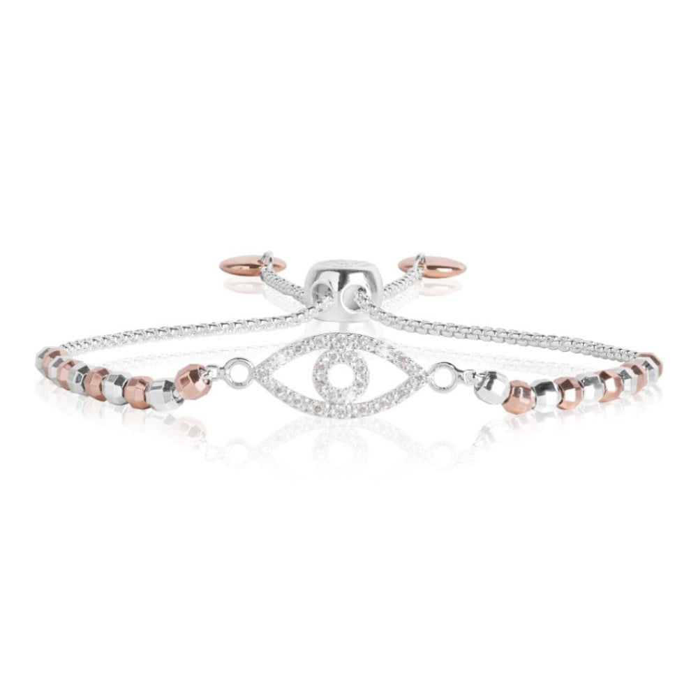 AMULET Bracelet - Eye - Silver And Rose Gold - Adjustable Slider Bracelet