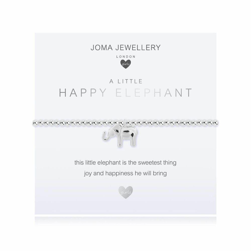 Children's A Little Happy Elephant Silver Stretch Bracelet 15.5cm
