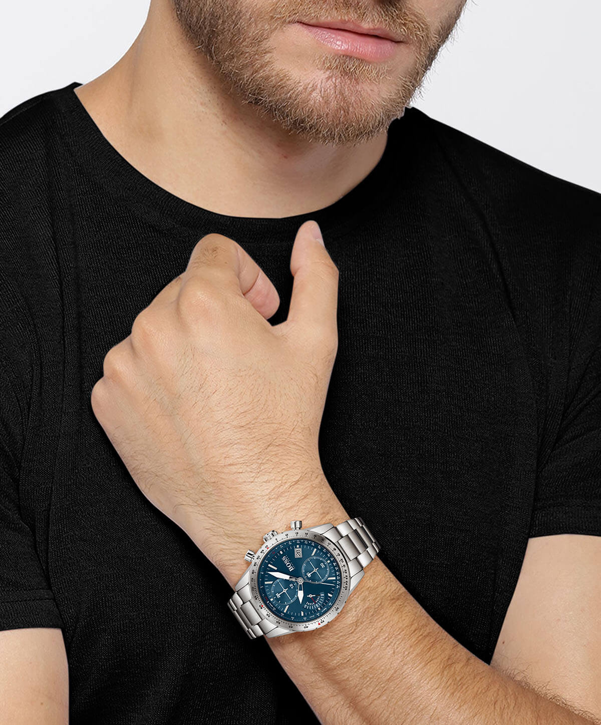 Pilot Edition Chrono Blue Dial & Bracelet Strap Gents Watch