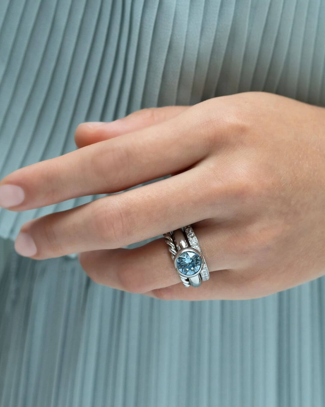 Interchangeable Top Bottone (S/P) Aquamarine