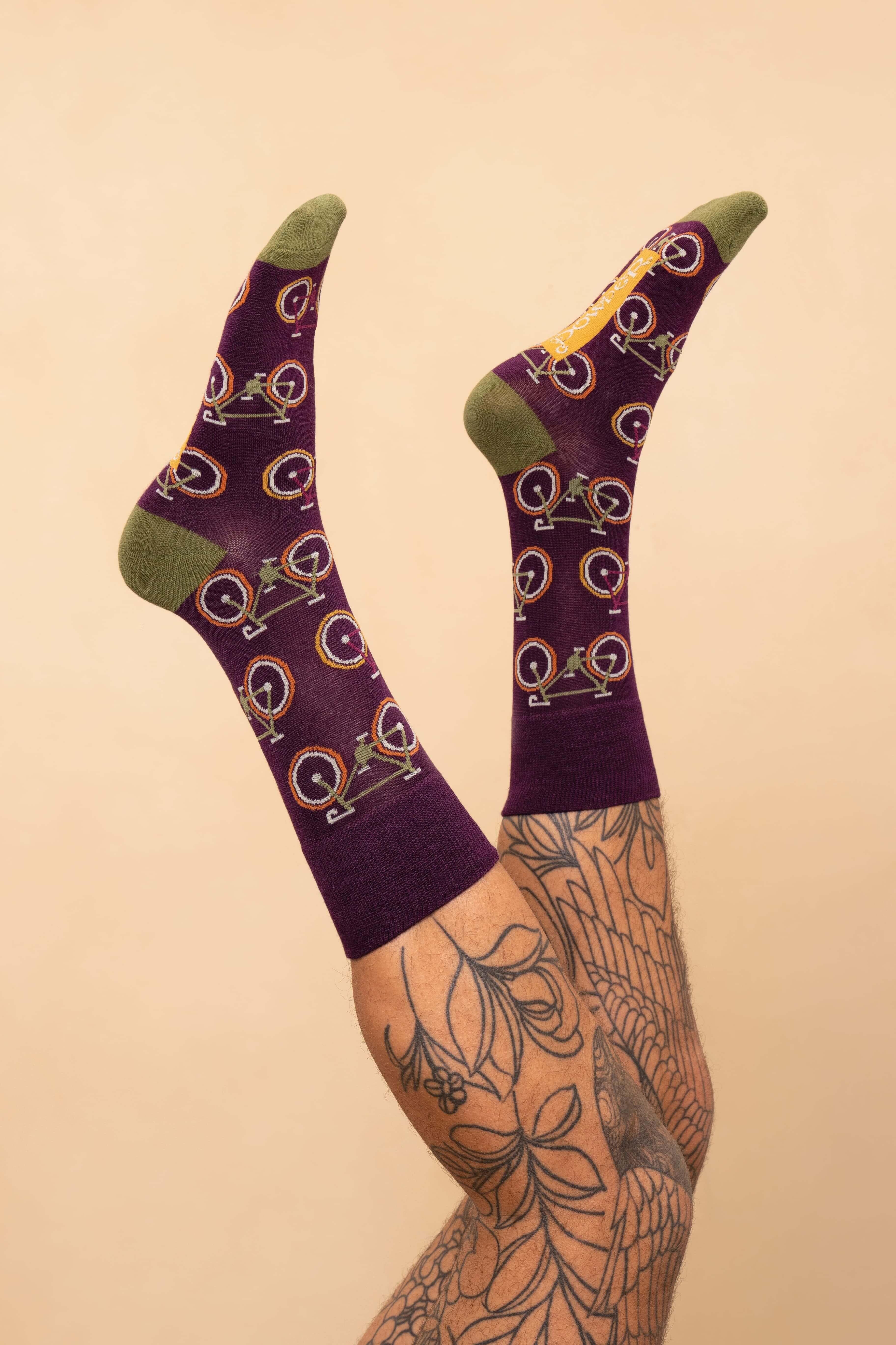 Commuter Bikes Men's Socks - Damson