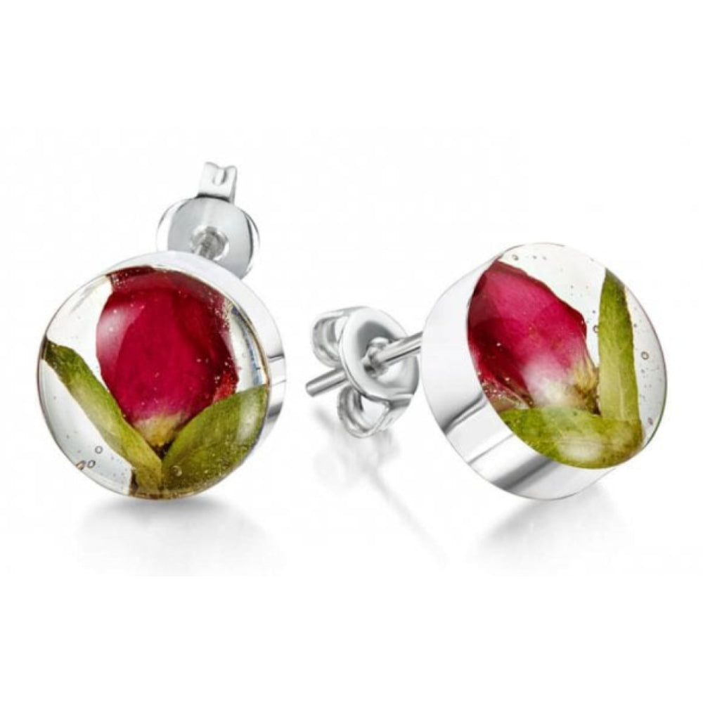Silver Studs - Rose Bud - Round
