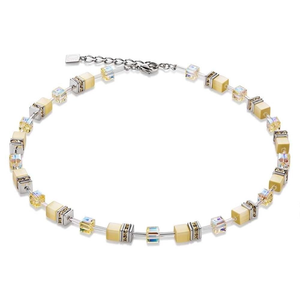 Light Yellow Geo Cube Necklace