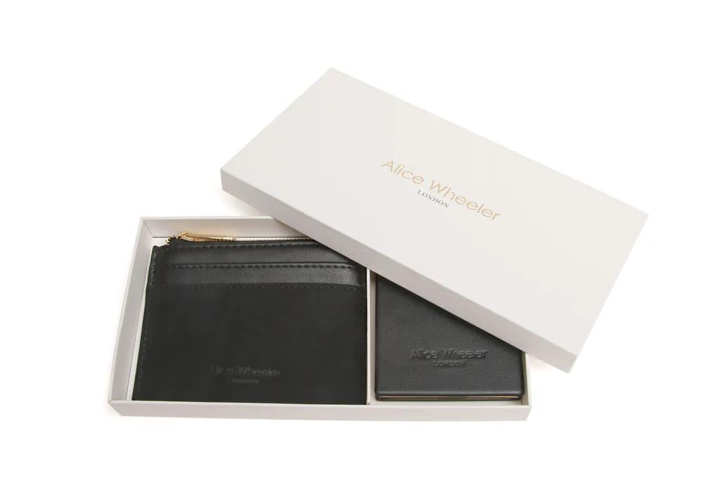 Verona Coin Purse & Vienna Compact Mirror Gift Set In Black