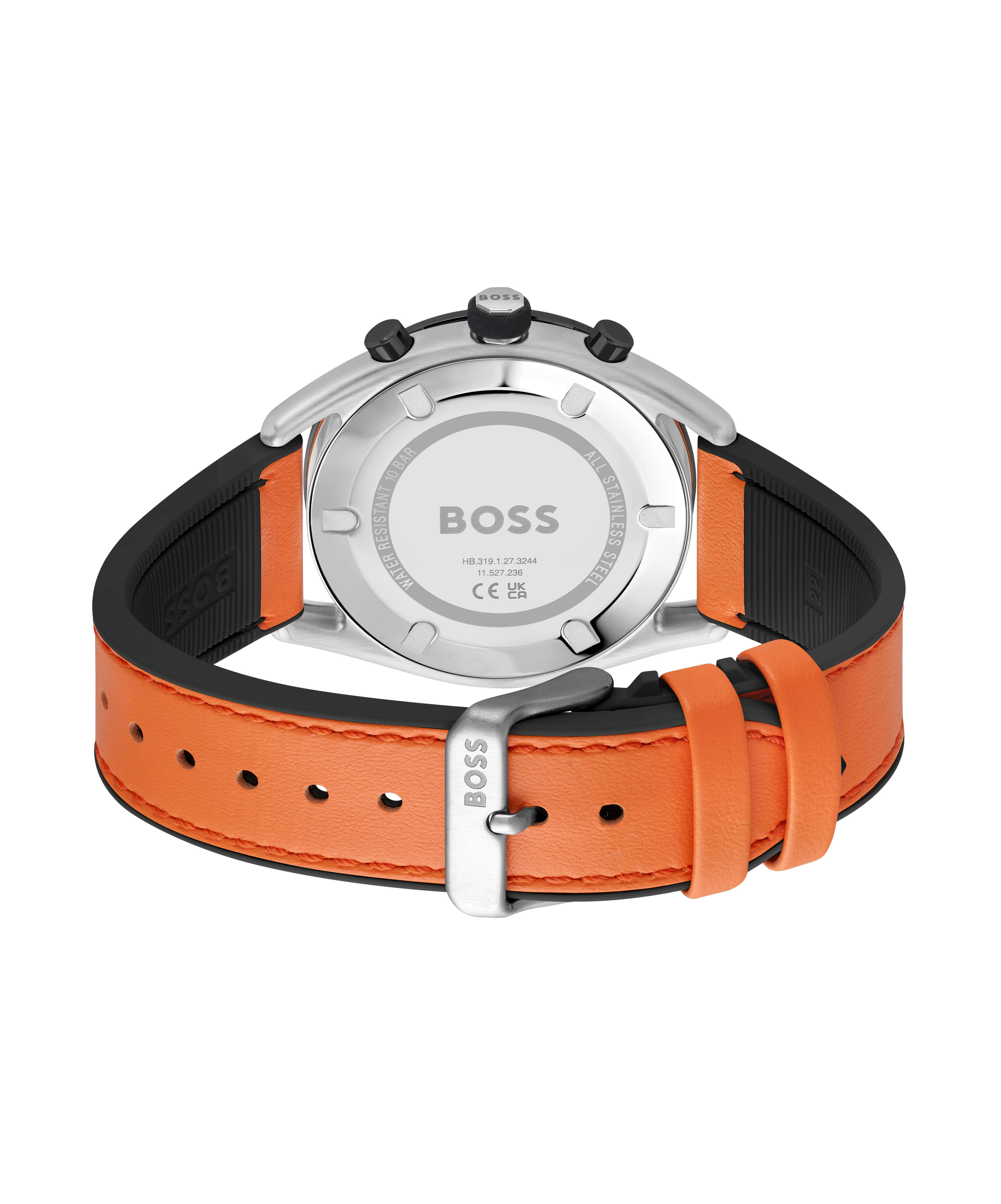 Centre Court Black Chronograph Dial Orange Strap Watch