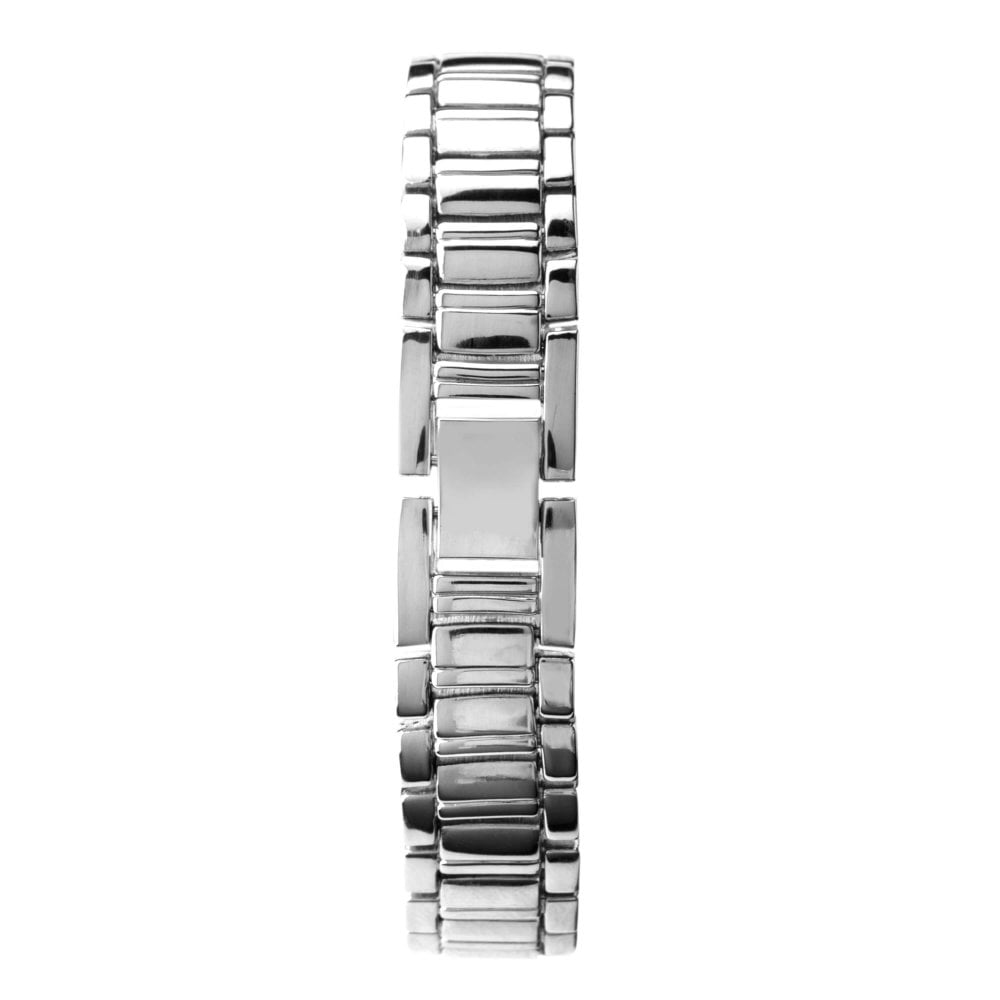 Stainless Steel Bracelet Strap & Case With Stone Set Blue Dial Ladies Watch