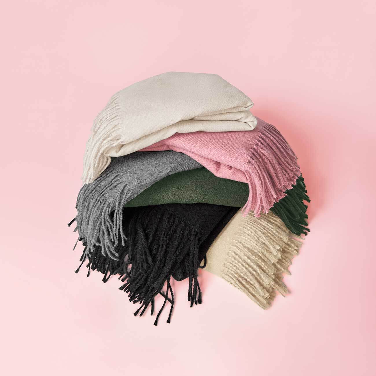 Thick Plain Scarf | Grey