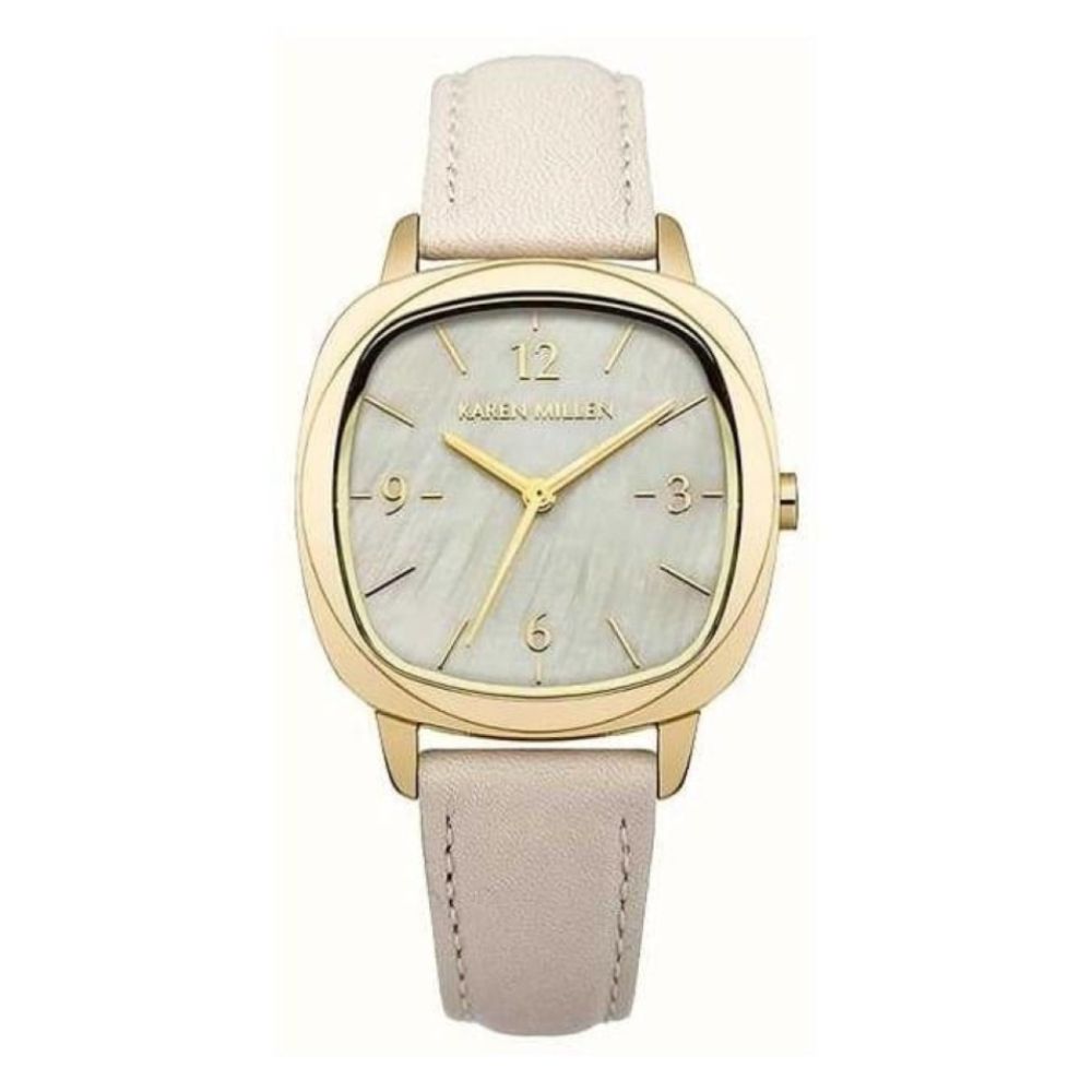 Ladies Quartz Movement Cream Leather Timepiece