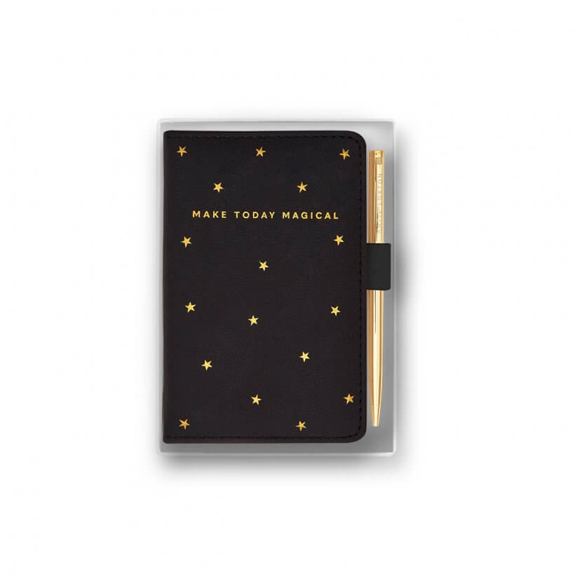 Beautifully Boxed Mini Notebook And Pen Set | Make Today Magical | Black