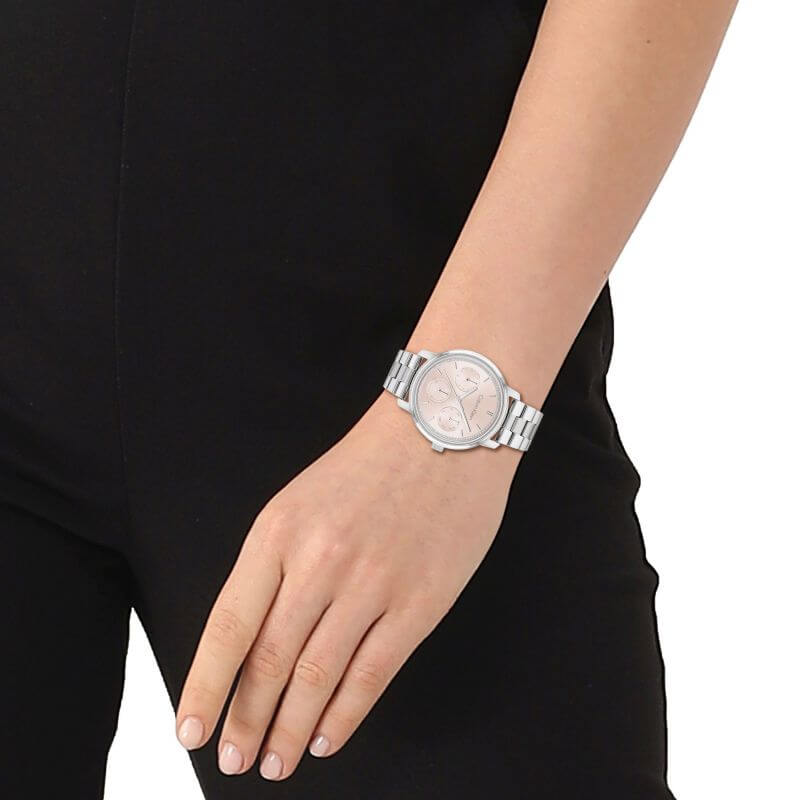 Minimalistic Multi Pink Dial SS Bracelet Watch
